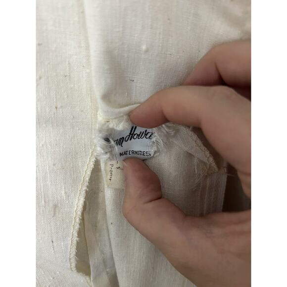 Vintage 60s 70s Maternity Maxi Dress Dan Howard Empire Waist Embroidery Cottage - Picture 12 of 16